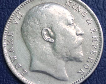 1910年 エドワード7世 1ルピー 1907年 イギリス領インド国王エドワード7世 1ルピー銀貨 - Etsy 日本