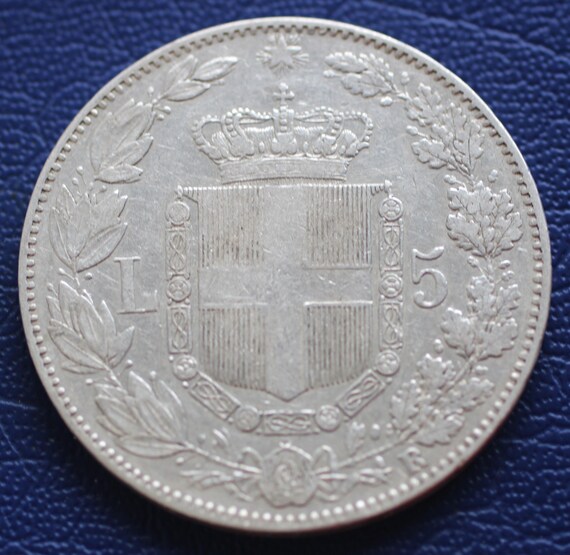 1879年 イタリア王国 ウンベルト1世 5リラ銀貨 - Etsy 日本