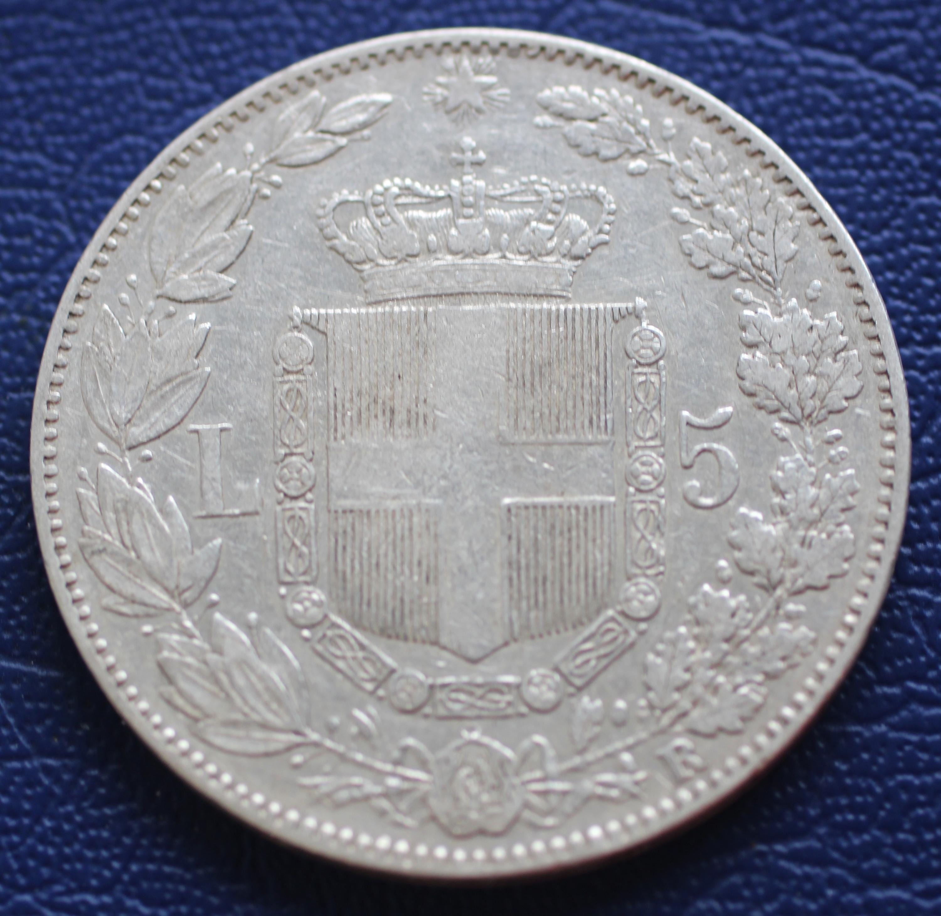 1879年 イタリア王国 ウンベルト1世 5リラ銀貨 - Etsy 日本