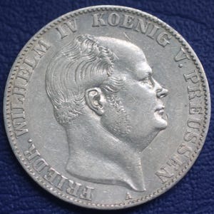 1860 Germany Kingdom of Prussia  1 Thaler Silver Coin