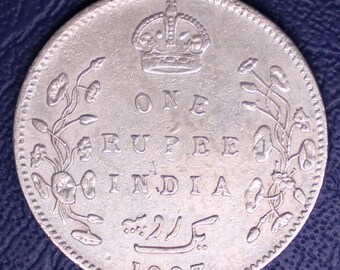 1907年 イギリス領インド国王エドワード7世 1ルピー銀貨 - Etsy 日本