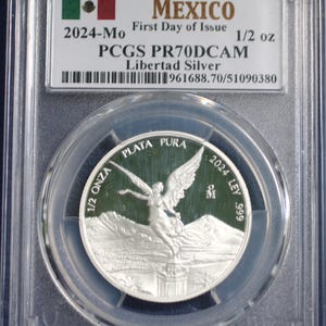 2024 Mexico 1/2 Troy Ounce Libertad PCGS Proof 70 CAMEO UltraGem   Silver Coin