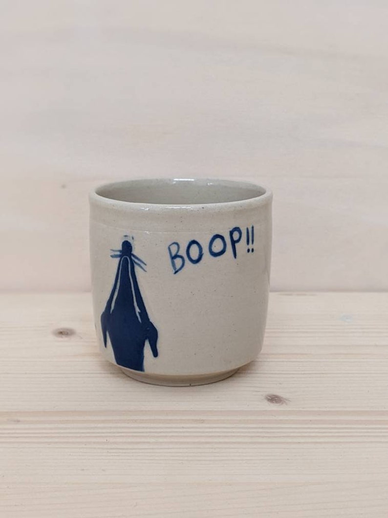 Hand-Painted Whippet Espresso Cup: Sgraffito Ceramic Coffee Cup image 7