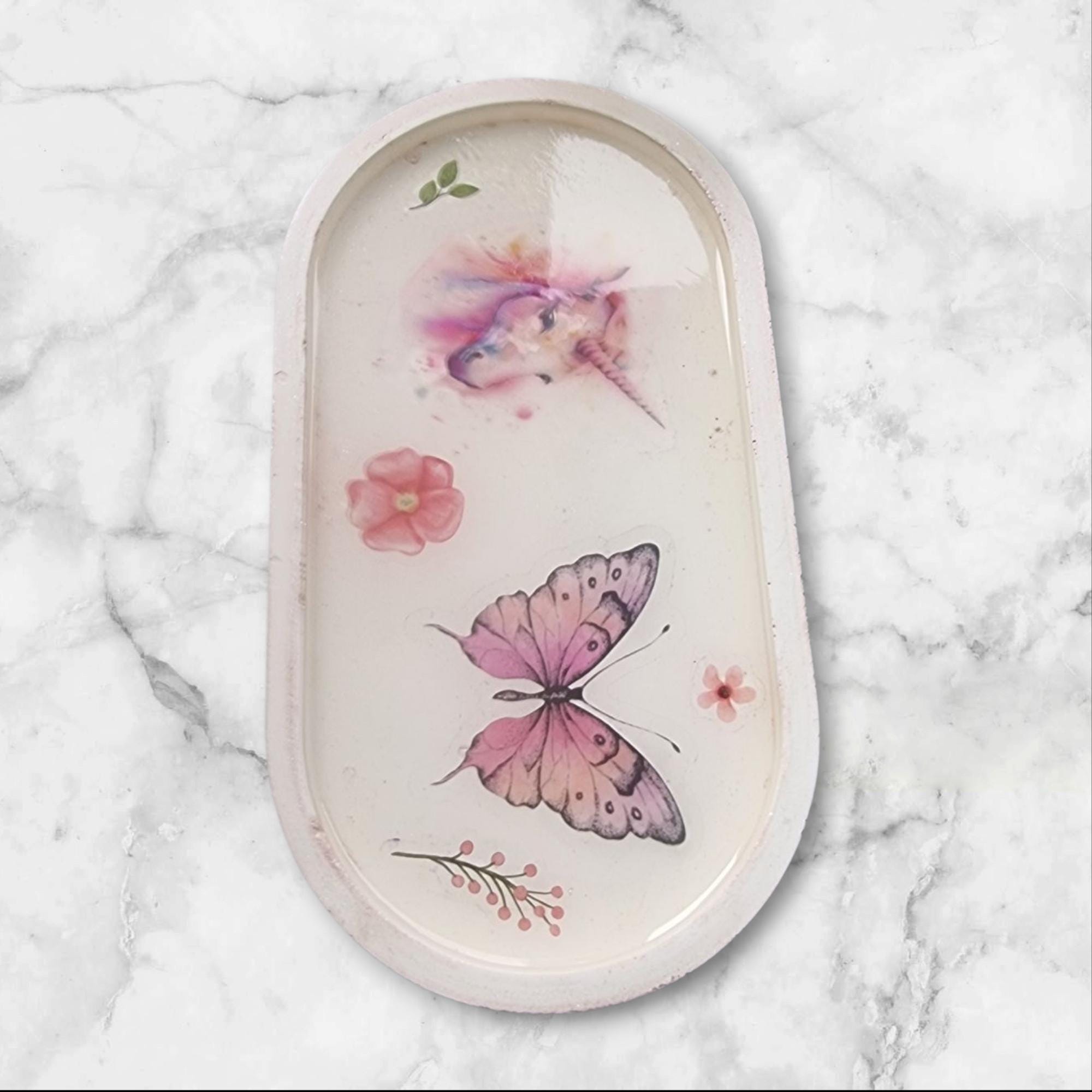 Handmade Resin Trinket Tray – Unique Decorative Tray | Coastal Home Decor | Modern Resin Art | Gothic Decor, Witchy Resin Art, Unique Gift - Thumbnail 4