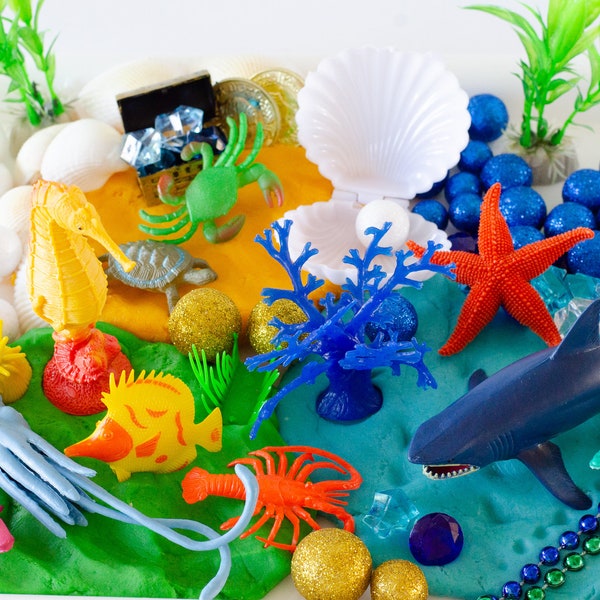 Shark Ocean Play Dough Sensory Kit,Boys Shark Birthday Gift,Shark playdough Kit,Shark Sensory Kit,Kids Shark Birthday Gift,Boys Gift Box