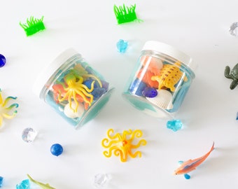 Ocean Dough To Go Play Dough Party Favour Jar, Play Dough Jars, Playdough Kit, Sensory Kit, Kids Party Favours, Play Doh Kit