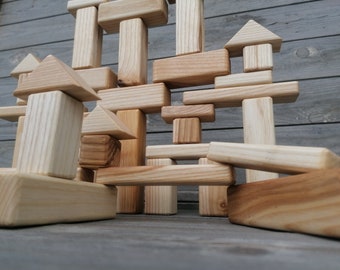 Blocs de construction en bois naturel, pour les tout-petits et pour les enfants