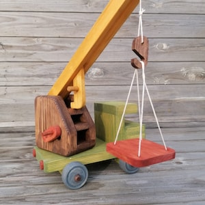Wooden eco toy crane, eco friendly toy
