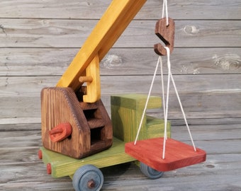 Wooden eco toy crane, eco friendly toy