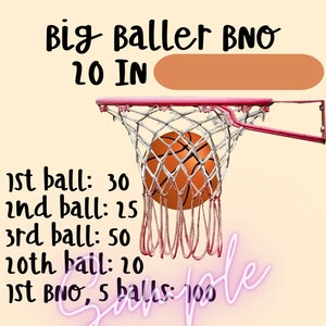 Big Baller 15 Line Bingo Board