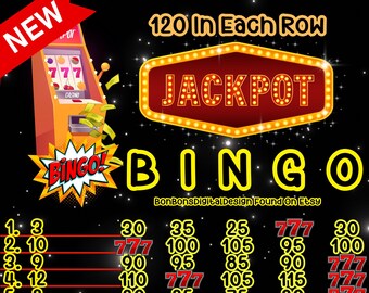 120 In Each Row small profit WTA PYP Jackpot 15 Line Bingo Board