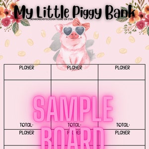My Little Piggy Bingo Board Assistent, Bingo Boards, PYP Bingo, WTA, HR, High Roller