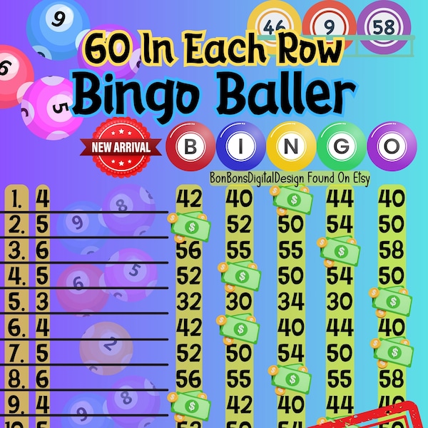 PYP pro WTA 15 Line Bingo, Bingo Baller Small Bingo Board