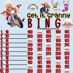 250 dans chaque rangée Small Profit PYP WTA Grandma 15 Line Bingo Board