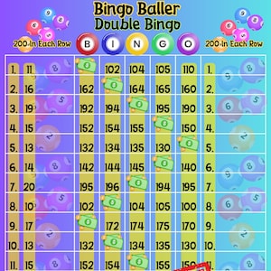 Double Bingo 200 Small Profit PYP 15 Line Bingo Board