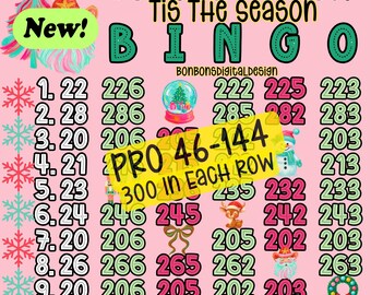 Bingo 300 Profit PYP HR 15 Line Bingo Board, Holiday season, Christmas, Winter