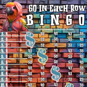 PYP pro WTA Bingo , Small Bingo, 60 In Each Row, Low Bingo