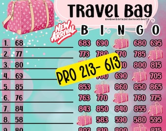 Travel Bag Pro PYP WTA 900 In Every Row 15 Line Bingo Board, PYP Bingo Board, Pink Board Bingo