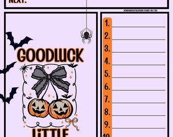 Bingo Host Organizer Template For 15 Line Bingo Board , WTA PYP pro HR Bingo, Halloween Bingo