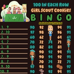 Panneau de bingo-test de la classe 15 de biscuits PYP Pro WTA Girl, 100 dans chaque rangée, petit pro bingo