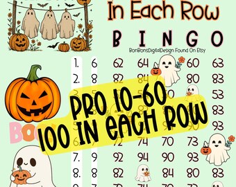 Ghost Halloween 200 In Each Row Profit PYP HR 15 Line Bingo Board, Summerween High Roller Bingo, Low Pro Fun Colorful BNO, Boo ghost