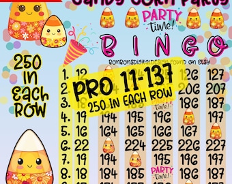 Candy Halloween 250 In Each Row Profit PYP HR 15 Line Bingo Board, Summerween High Roller Bingo, Low Pro Fun Colorful BNO, Boo ghost Corn
