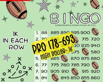 Bingo 1k Profit PYP HR 15 Line Bingo Board, Multi Win Bingo, Football Bingo