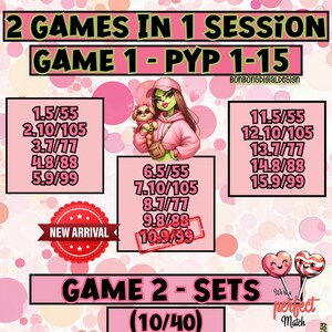 Double Bingo 80 WTA PYP 15 Line Bingo Board