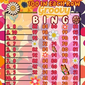 Tablero de bingo Groovy de 15 líneas, 100 en cada fila, PYP pro WTA