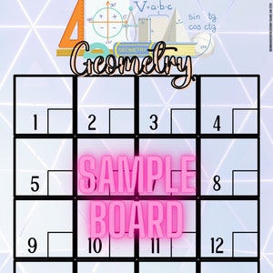 Geometrieklasse 15 Linie anpassbares 15 Linie Bingobrett, Matheklasse Bingo