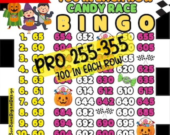Bingo 700 Profit PYP HR 15 Line Bingo Board, Multi Win Bingo, Neon Halloween Bingo