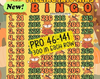 Bingo 300 Profit PYP HR 15 Line Bingo Board, Multi Win, Fall season, Thanksgiving