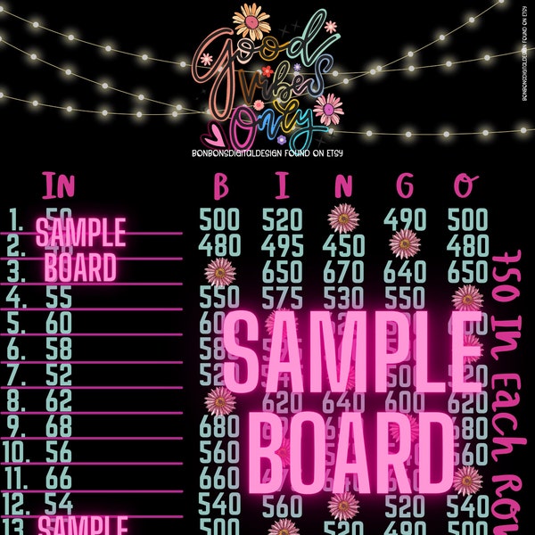 Flowers WTA 750 In Each Row PYP 15 Line Bingo Board