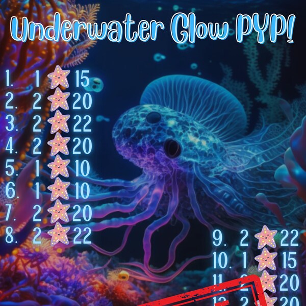 PYP 15 Line Bingo , Underwater Glow Pick Your Pay Bingo