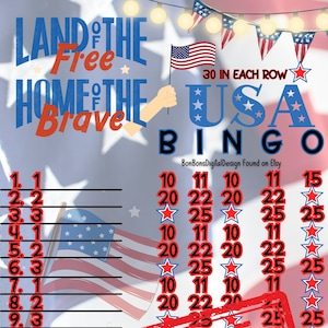 30 WTA PYP Profit 4th Of July 15 Line Bingo Board