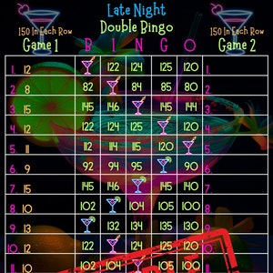 Double Bingo 150 Pro WTA PYP 15 Line Bingo Board
