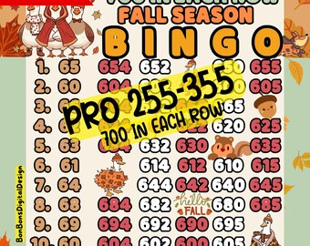 Bingo 700 Profit PYP HR 15 Line Bingo Board, Multi Win, Fall season, Thanksgiving
