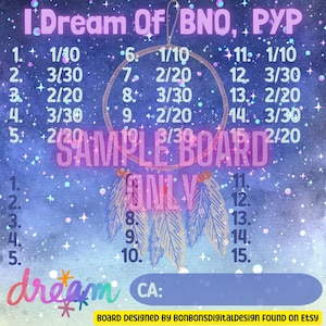 I Dream Of BNO PYP 15 Line Bingo Brett