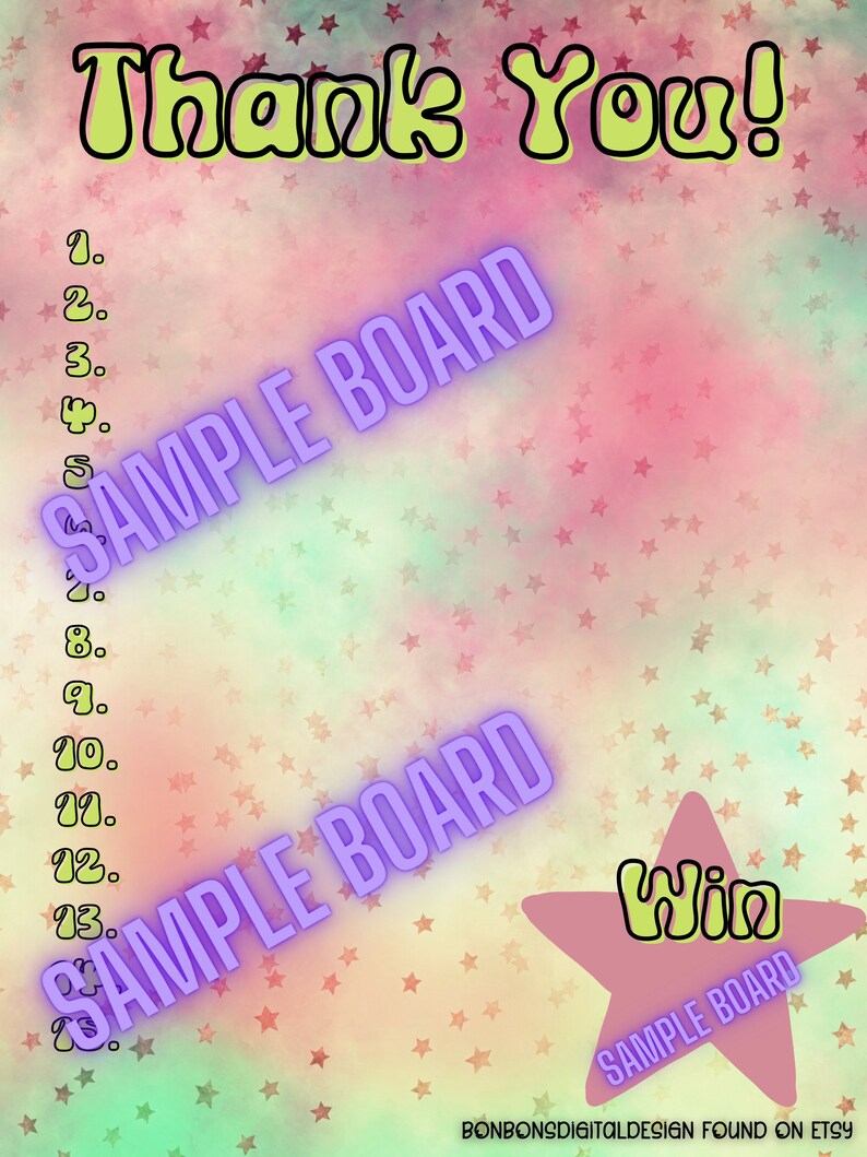 Appreciation Bingo Board Thank You Bingo Board Etsy