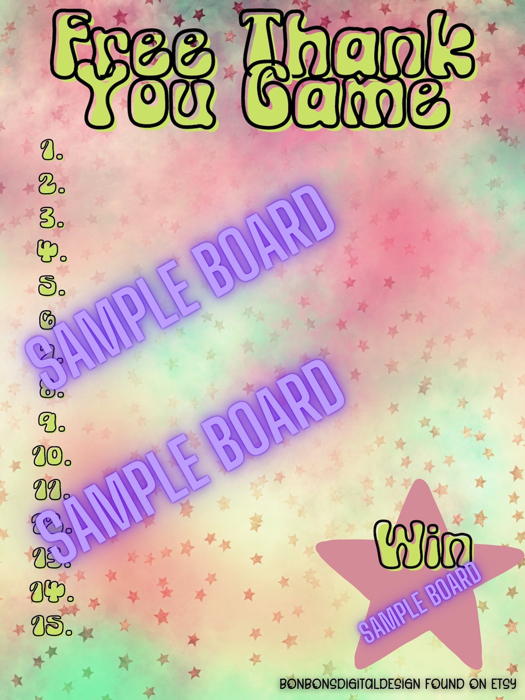 Appreciation Bingo Board Thank You Bingo Board Etsy