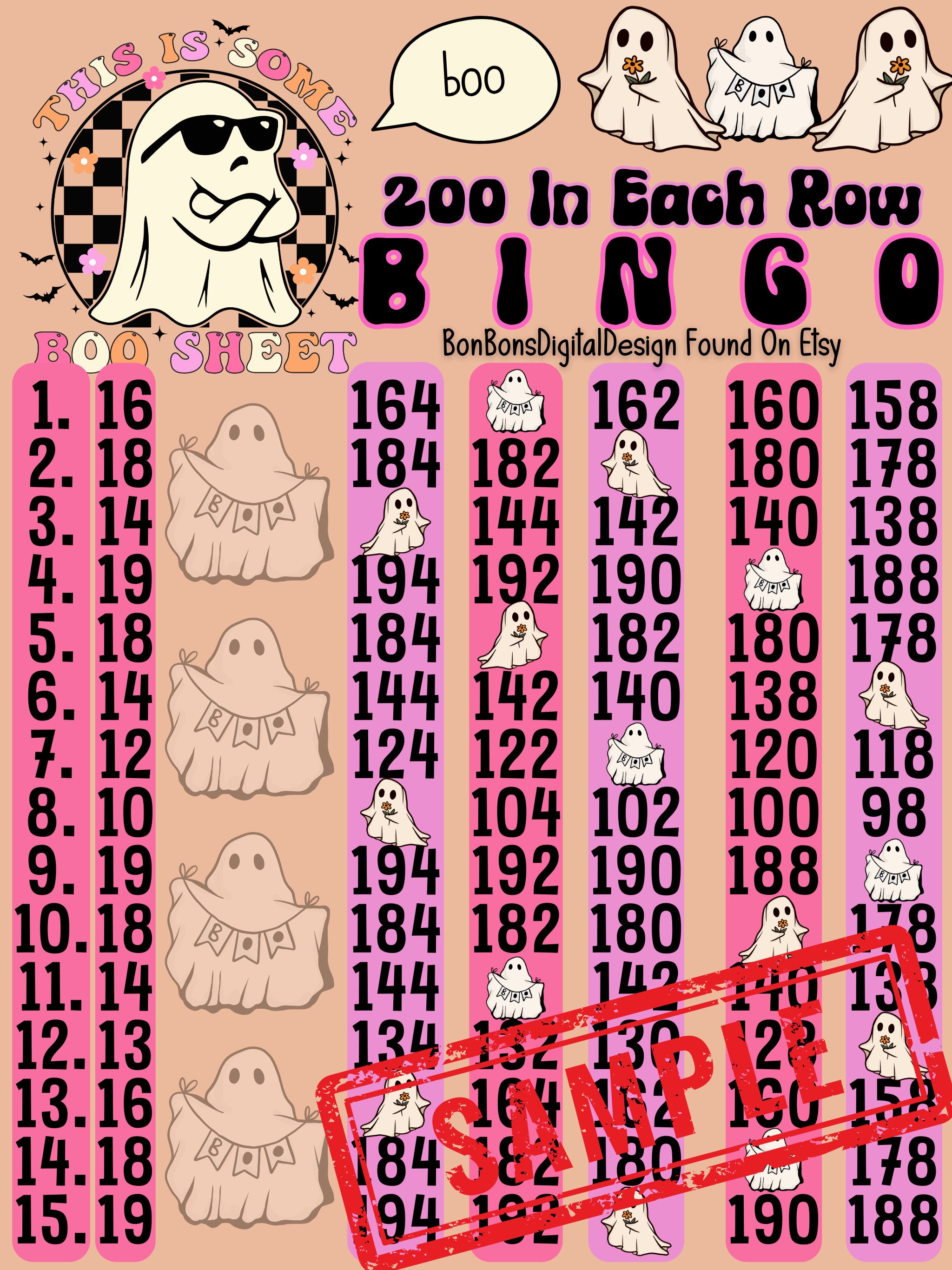 Sunshine & Daisies 400 WTA 15 Line PYP Themed Bingo Board 
