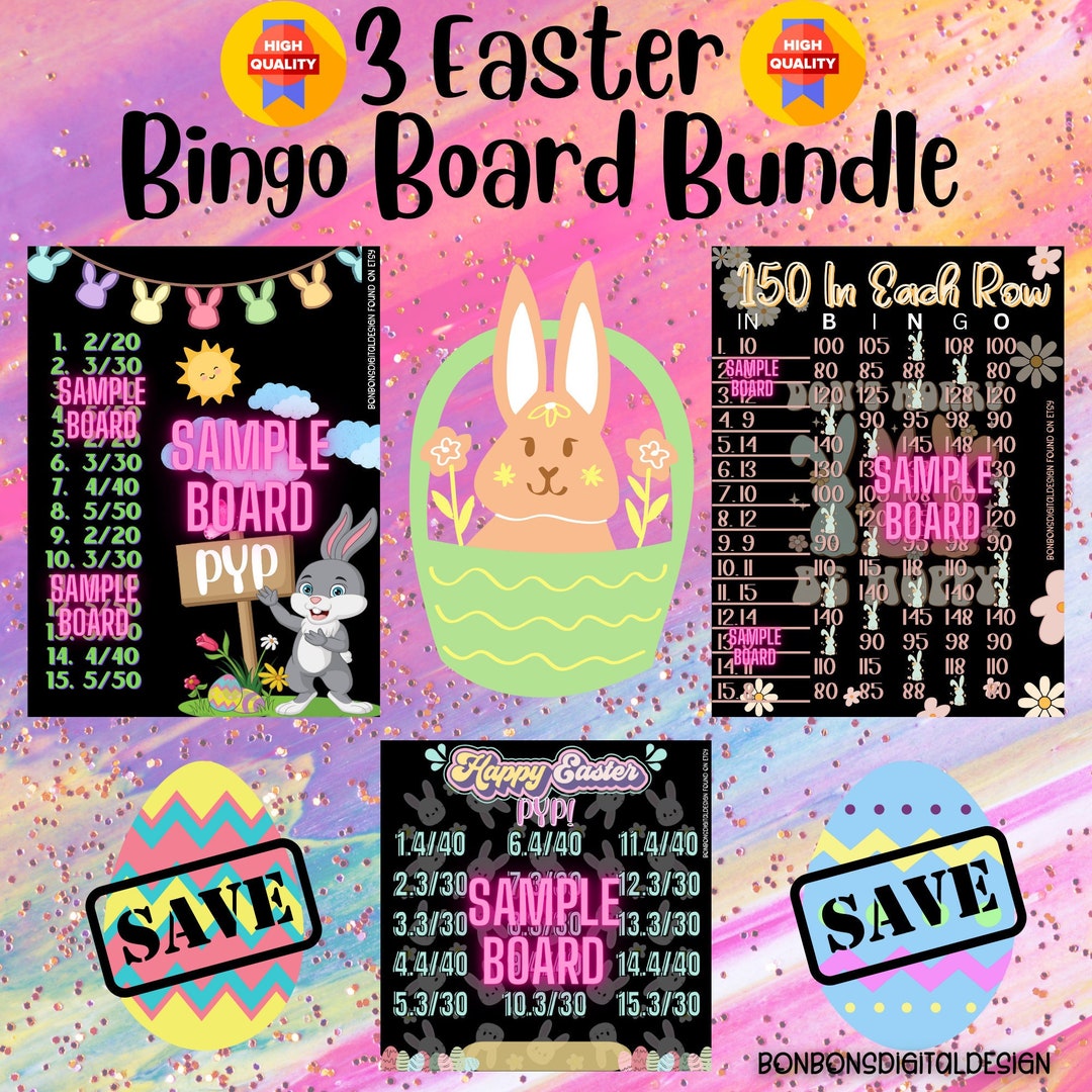 3 Easter Bundle Deal Lower in and Out PYP Bingo Boards, Bundle Deal ...