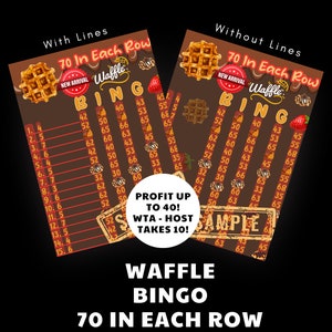 70 in each row WTA PYP Profit Waffles 15 Line Bingo Board