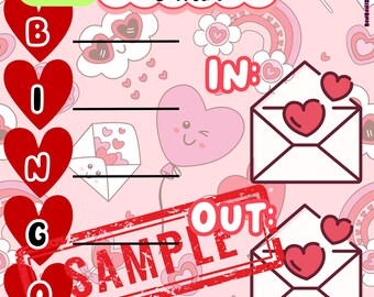 Mini Letters Bingo Board For Online Bingo Hosting, Bingo Boards, WTA PYP, 15 Line Bingo, Valentines Bingo