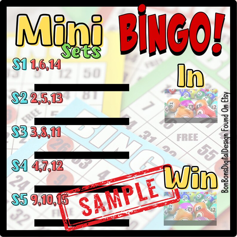 Mini Bingo Sets Bingo Board, Customizable Bingo Board Etsy