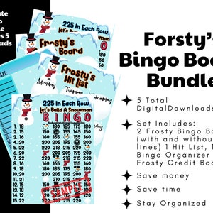 Bingo Board Bundle, Organizer Bingo, WTA PYP 15 Line Pro Group, Customizable Bingo Board, Christmas Bingo