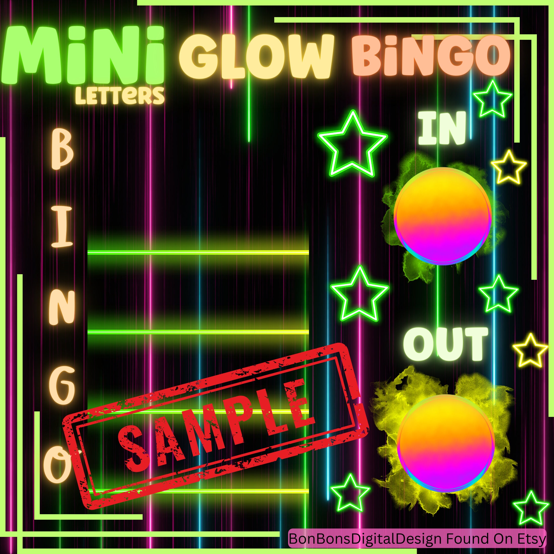 Glow Mini Letters Bingo Board for Online Bingo Hosting, Bingo Boards ...