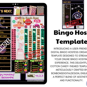 Modèle d'organisateur d'hôte de bingo pour tableau de bingo à 15 lignes, bingo WTA PP pro HR