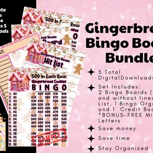 Bingo Board Bundle, Organizer Bingo, WTA PYP 15 Line Pro Group, Customizable Bingo Board, Christmas Bingo