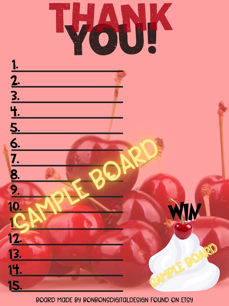 Thank You 15 Line Bingo Board, Appreciation Bingo Board Etsy